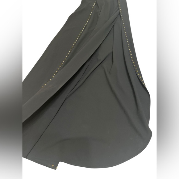 $695 Alice + Olivia Angelica Black Strapless Studded Wide Leg Jumpsuit Size 6 - Picture 7 of 12